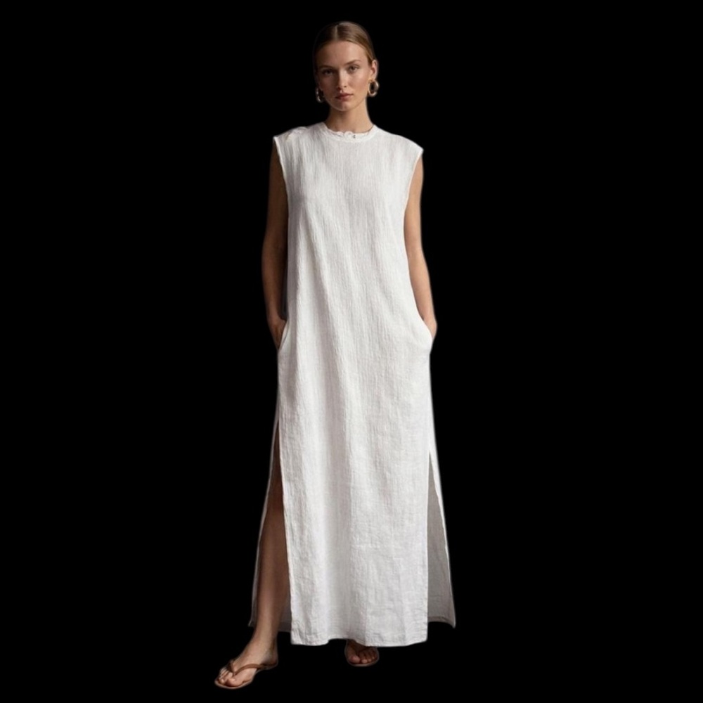 Zara Gauze Column Full-Length Dress M